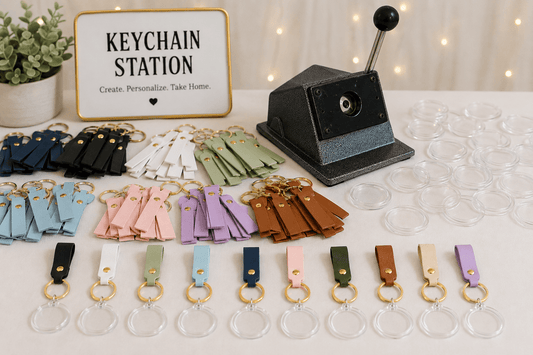Photo Booth Keychain Supplies Made Easy: Acrylic Covers & Leather Tassels That Fit Together - RC Photo Booth Supply