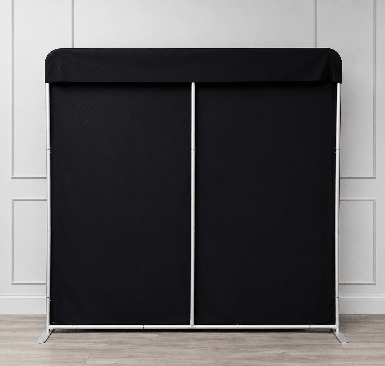 Blackout fabric insert for tension fabric photo booth backdrop