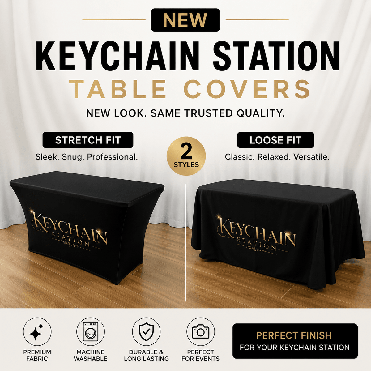 Custom Stretch Table Cover for Trade Shows & Photo Booth Events - RC Photo Booth SupplyCustom Stretch Table Cover for Trade Shows & Photo Booth EventsRC Photo Booth Supply4ft