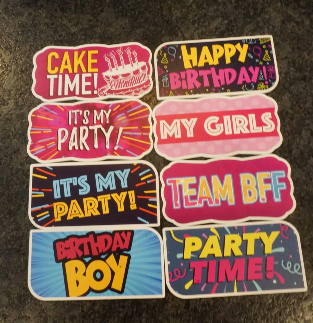 Party Vibes – Premium Double-Sided Photo Booth Prop Set | 8 Signs, 16 Designs - RC Photo Booth SupplyParty Vibes – Premium Double-Sided Photo Booth Prop Set | 8 Signs, 16 DesignsRC Photo Booth Supply