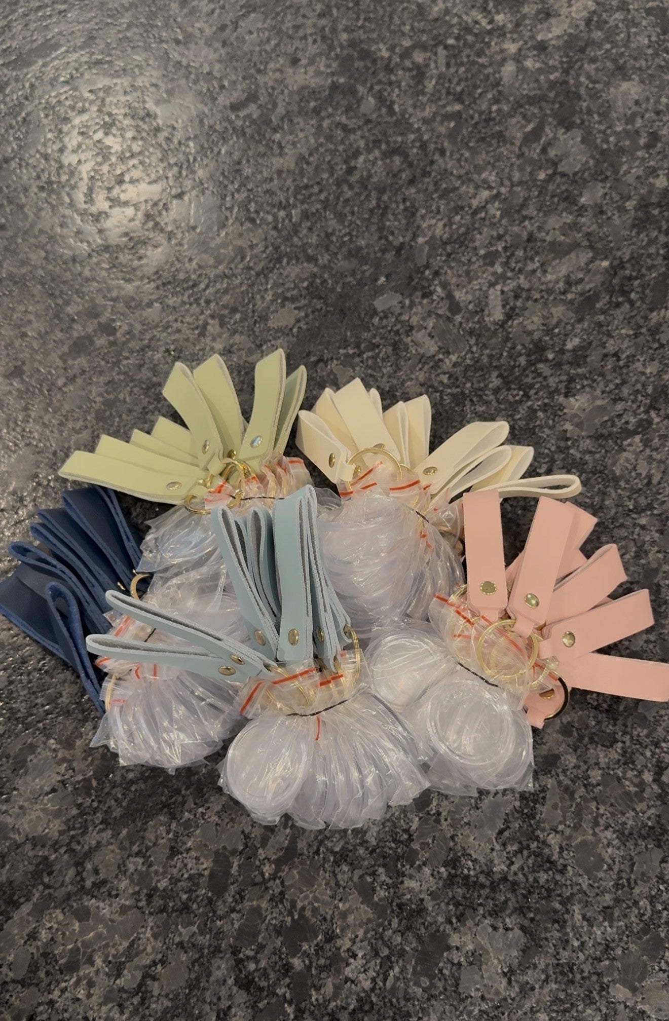 Photo Booth 50 Keychain Refill Kit- 50 Leather Tassels & 60 Clear Covers - RC Photo Booth SupplyPhoto Booth 50 Keychain Refill Kit- 50 Leather Tassels & 60 Clear CoversRC Photo Booth SupplyBeige