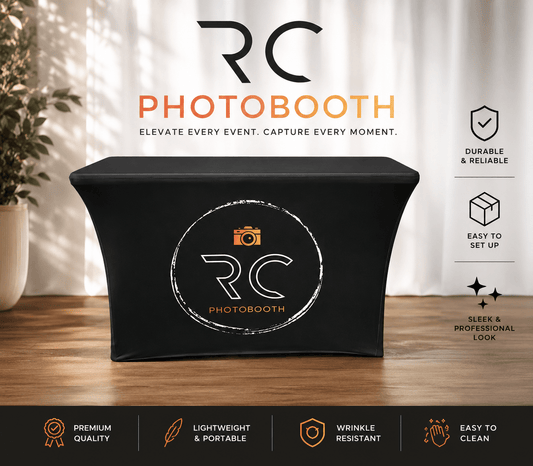 RC Photobooth Premium Stretch Table Cover – Professional Event Display - RC Photo Booth SupplyRC Photobooth Premium Stretch Table Cover – Professional Event DisplayRC Photo Booth Supply4ft